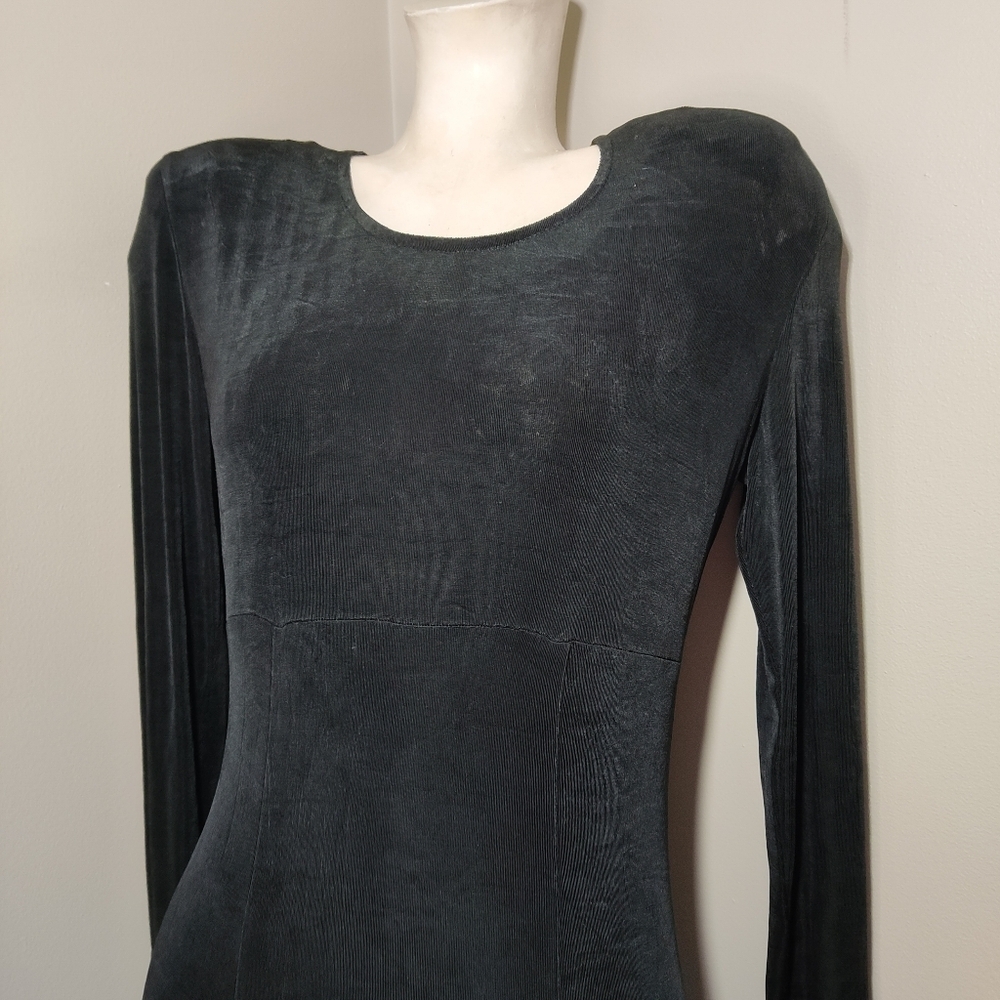 Joseph Ribkoff Creations Black Slinky Knit Maxi Dress Sz 12 - Picture 7 of 10